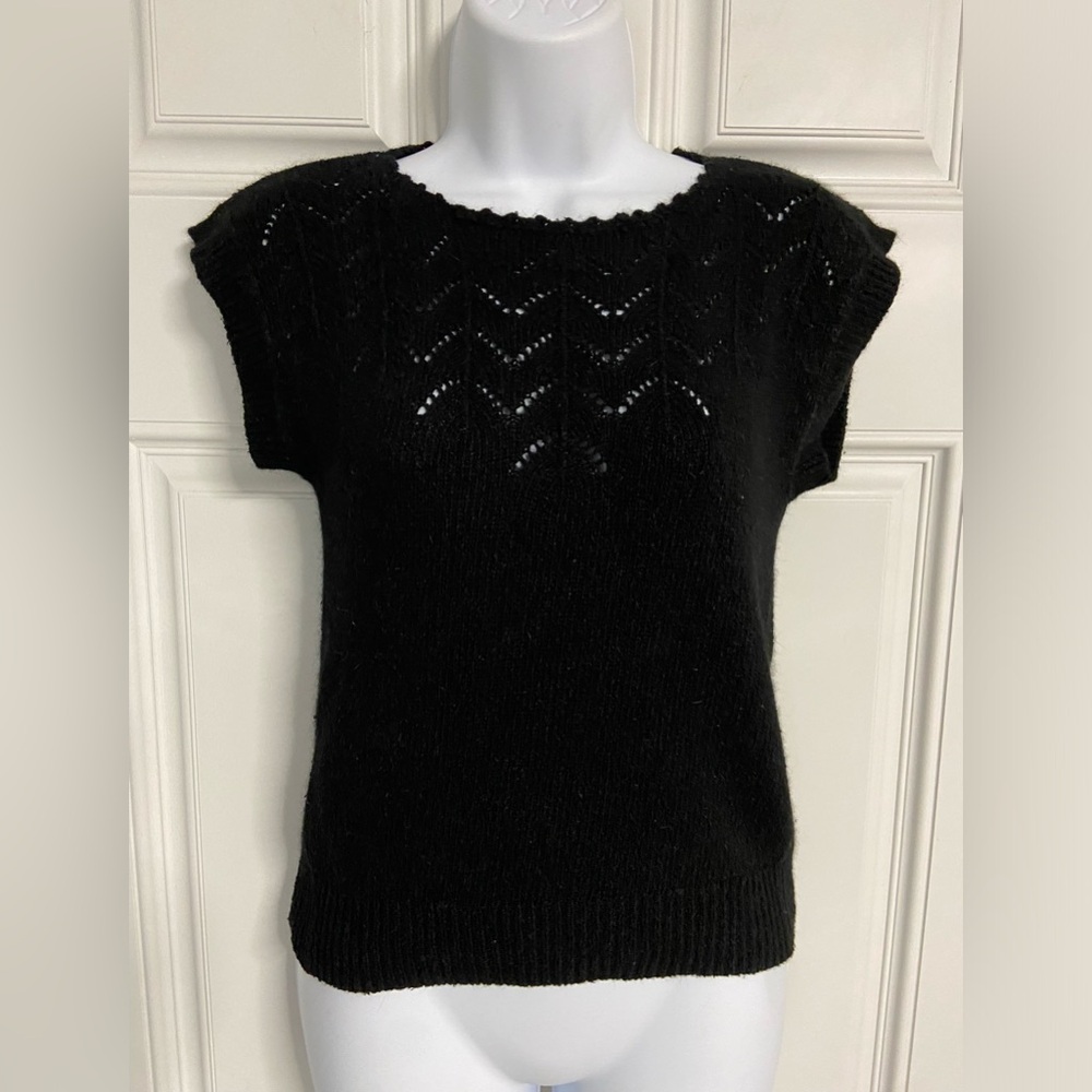 4- LAUREN COLE Black SILK-Blend Sweater Top
